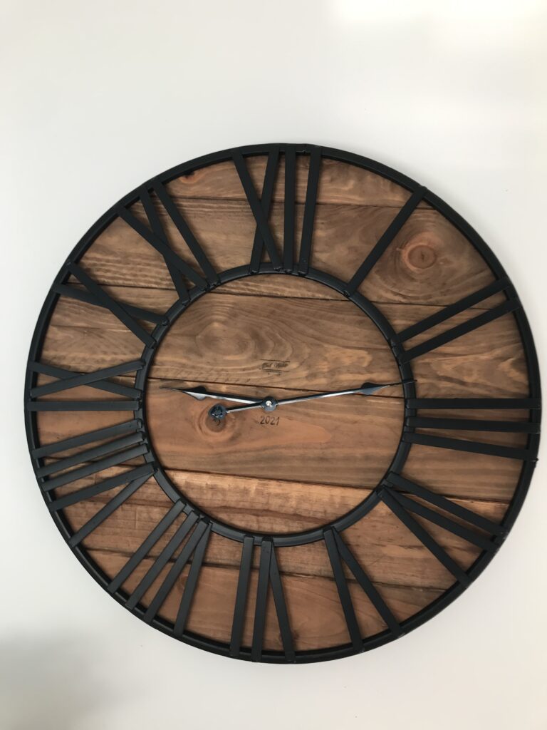 horloge murale | bois acier | création | maker | fait main